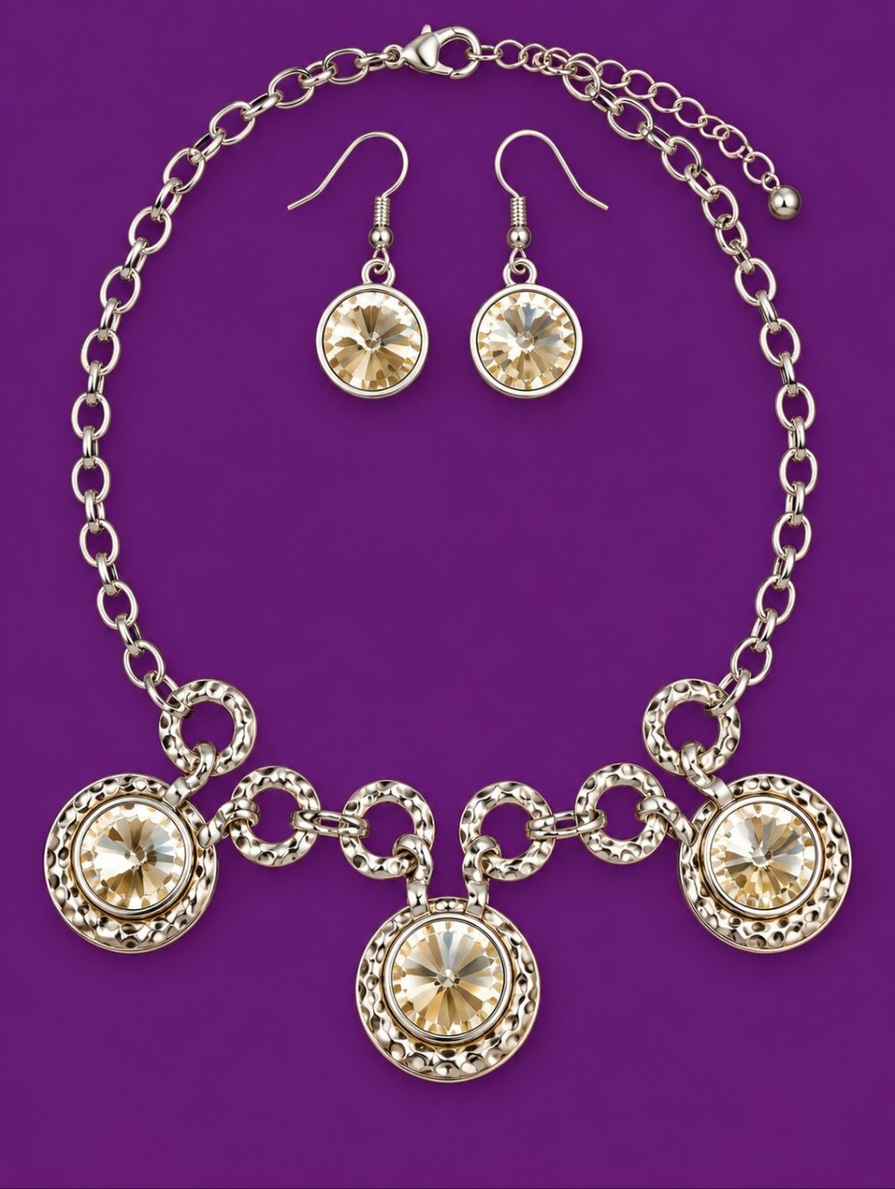 PAPARAZZI Swirl Reflective Disco Prism Baddie Necklace Earrings Set